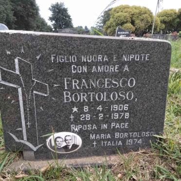 BORTOLOSO Francesco 1906-1978 &amp; Maria -1974