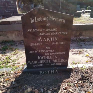BOTHA Martin 1919-1983 &amp; Kathleen Marguerite Mulock 1921-2008