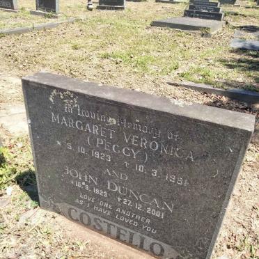 COSTELLO John Duncan 1923-2001 &amp; Margaret Veronica 1923-1981