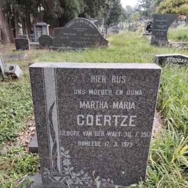 COERTZE Martha Maria nee VAN DER WALT 1917-1979