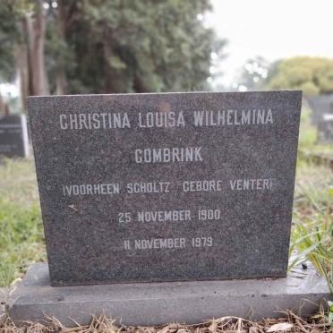 COMBRINK Christina Louisa Wilhelmina voorheen SCHOLTZ nee VENTER 1900-1979