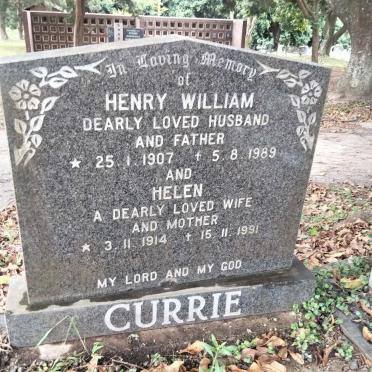 CURRIE Henry William 1907-1989 &amp; Helen 1914-1991