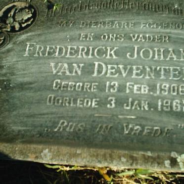 DEVENTER Frederick Johannes, van 1906-1962