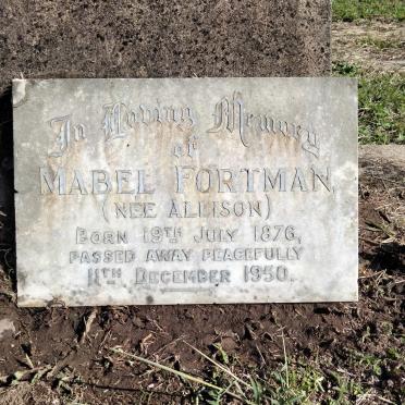 FORTMAN Mabel nee ALLISON 1876-1950