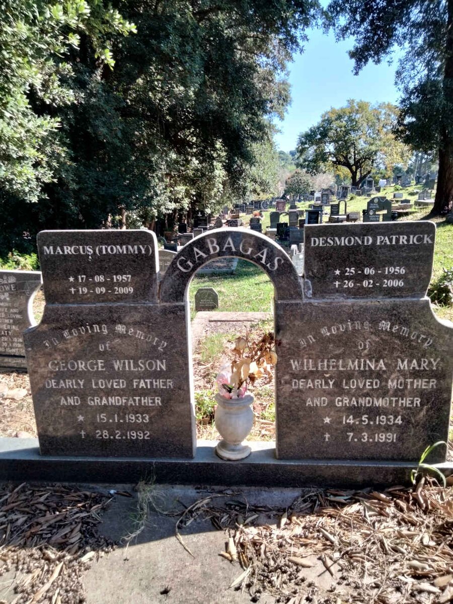 GABAGAS George Wilson 1933-1992 &amp; Wilhelmina Mary 1934-1991