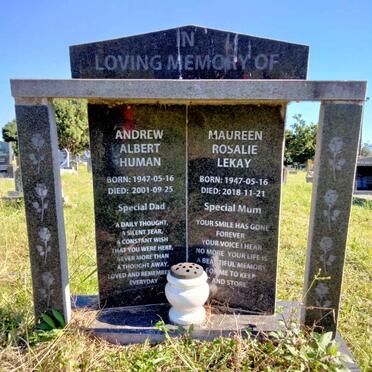 HUMAN Andrew Albert 1947-2001 & Maureen Rosalie Lekay 1947-2018