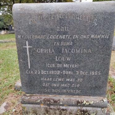 LOUW Sophia Jacomina nee DE MEYER 1902-1965