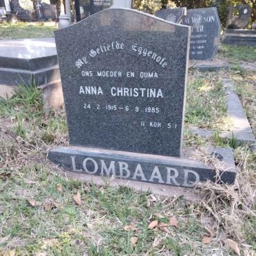 LOMBAARD Anna Christina 1915-1985