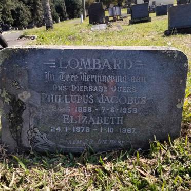 LOMBARD Phillupus Jacobus 1868-1958 &amp; Elizabeth 1878-1967