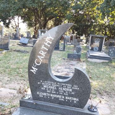 McCARTHY Michael Hendrik 1921-1989 &amp; Elizabeth Margrieta Marthina 1927-2005