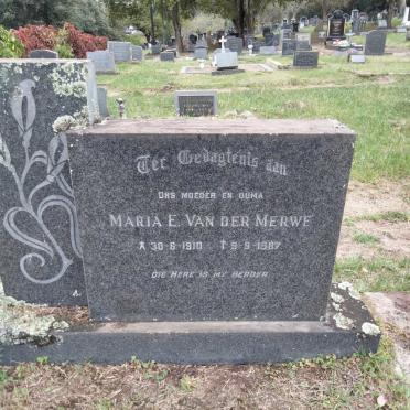 MERWE Maria E., van der 1910-1987