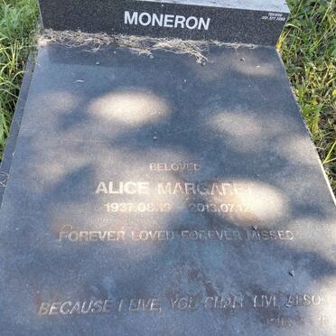 MONERON Alice Margaret 1937-2013