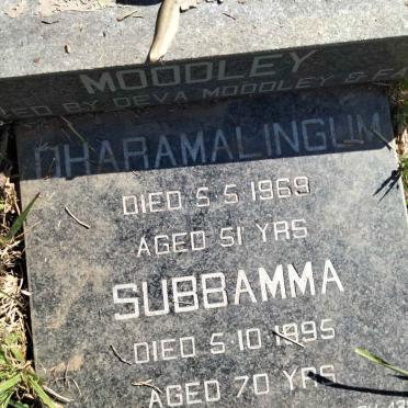 MOODLEY Dharamalingum -1969 &amp; Subbamma -1995