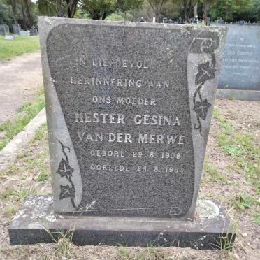 MERWE Hester Gesina, van der 1908-1964