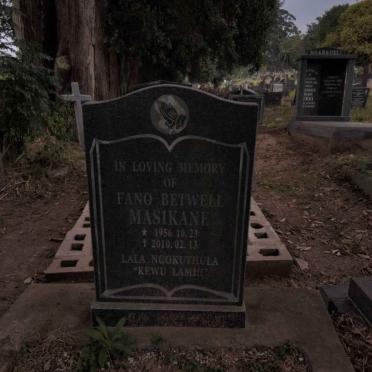 MASIKANE Fano Betwell 1956-2010