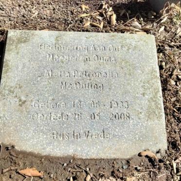 MCDULING Wilfred 1922-1993 :: MCDULING Aletta Petronella 1933-2008 :: MCDULING Paula 1964-1976 