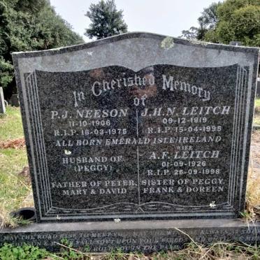 NEESON P.J. 1906-1975 :: LEITCH J.H.N. 1919-1995 &amp; A.F. 1926-1998