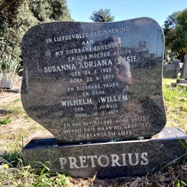 PRETORIUS Wilhelm 1921-1977 &amp; Susanna Adriana 1928-1975
