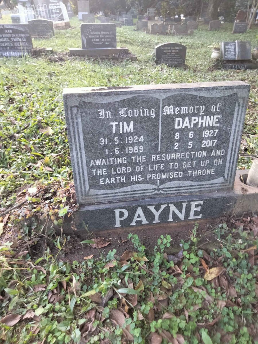 PAYNE Tim 1924-1989 & Daphne 1927-2017