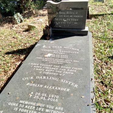 PETERS Nellie 1907-1984 :: PETER Constance Antoinette 1945-2012 :: ALEXANDER Ronlyn 1970-2016