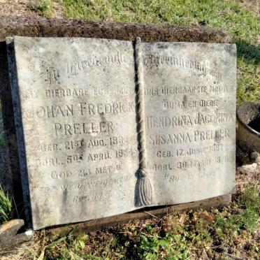 PRELLER Johan Fredrick 188?-1954 &amp; Hendrina Jacomina Susanna 1887-1975