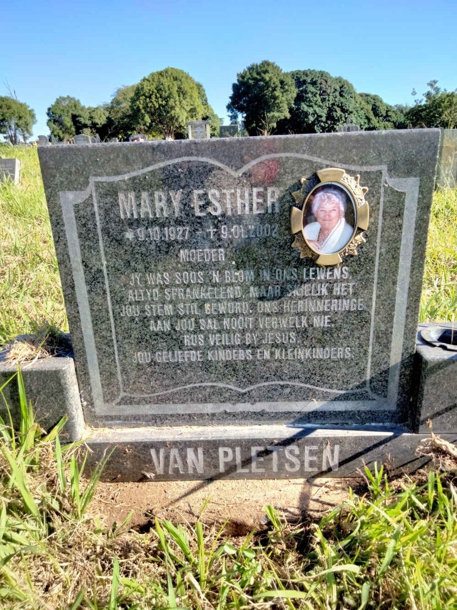 PLETSEN Mary Esther, van 1927-2002