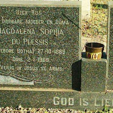 PLESSIS Jacobus Lodewickus, du 1886-1960 &amp; Magdalena Sophia BOTHA 1889-1969