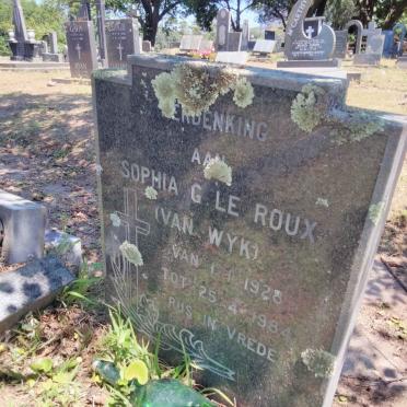 ROUX Sophia G., le nee VAN WYK 1928-1984