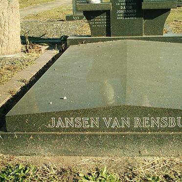 RENSBURG David Johannes, Jansen van 1927-1974 &amp; Anna Jacomina 1925-2004