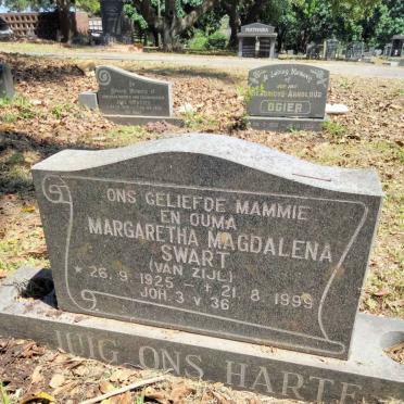 SWART Margaretha Magdalena nee VAN ZIJL 1925-1999
