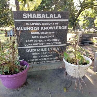 SHABALALA Mlungisi Knowledge 1978-2005 & Duduzile Lydia 1952-2021