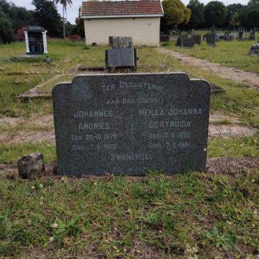 SWANEPOEL Johannes Andries 1879-1960 &amp; Heila Johanna Gertruida 1882-1961