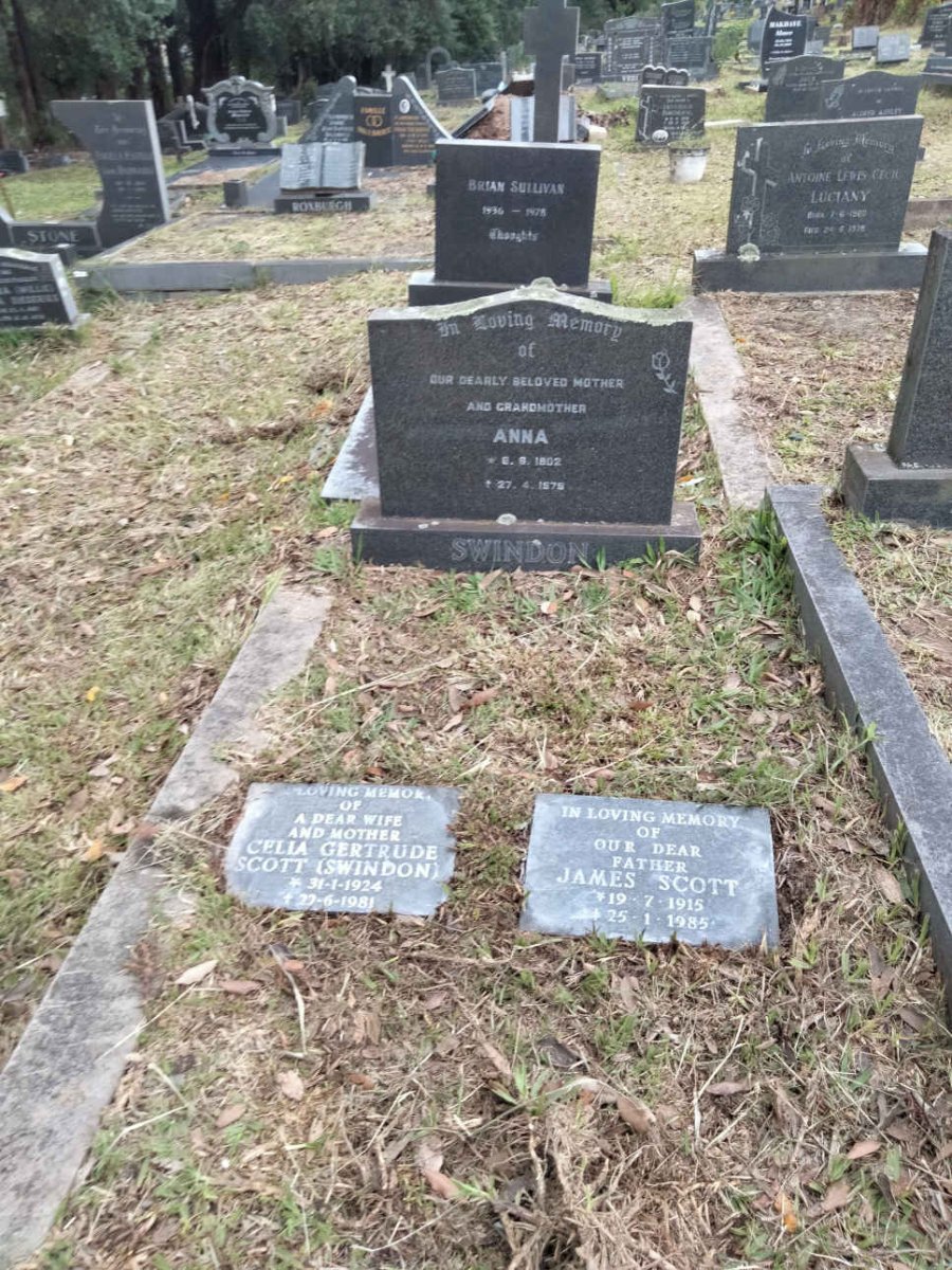 SWINDON Anna 1902-1979 :: SCOTT James 1915-1985 &amp; Celia Gertrude SWINDON 1924-1981