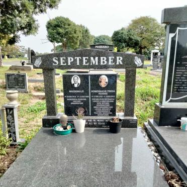 SEPTEMBER Macdonald 1918-1999 &amp; Nomziwakhe Freda Raisibe 1920-2017