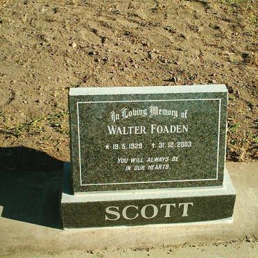SCOTT Walter Foaden 1929-2003