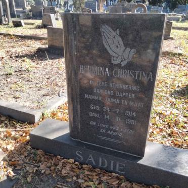 SADIE Hermina Christina 1914-1981