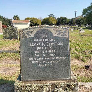 STRYDOM Jacoba M. nee FICK 1886-1954