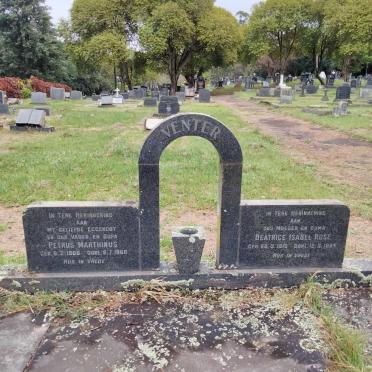 VENTER Petrus Marthinus 1906-1968 &amp; Beatrice Isabel Rose 1910-1984