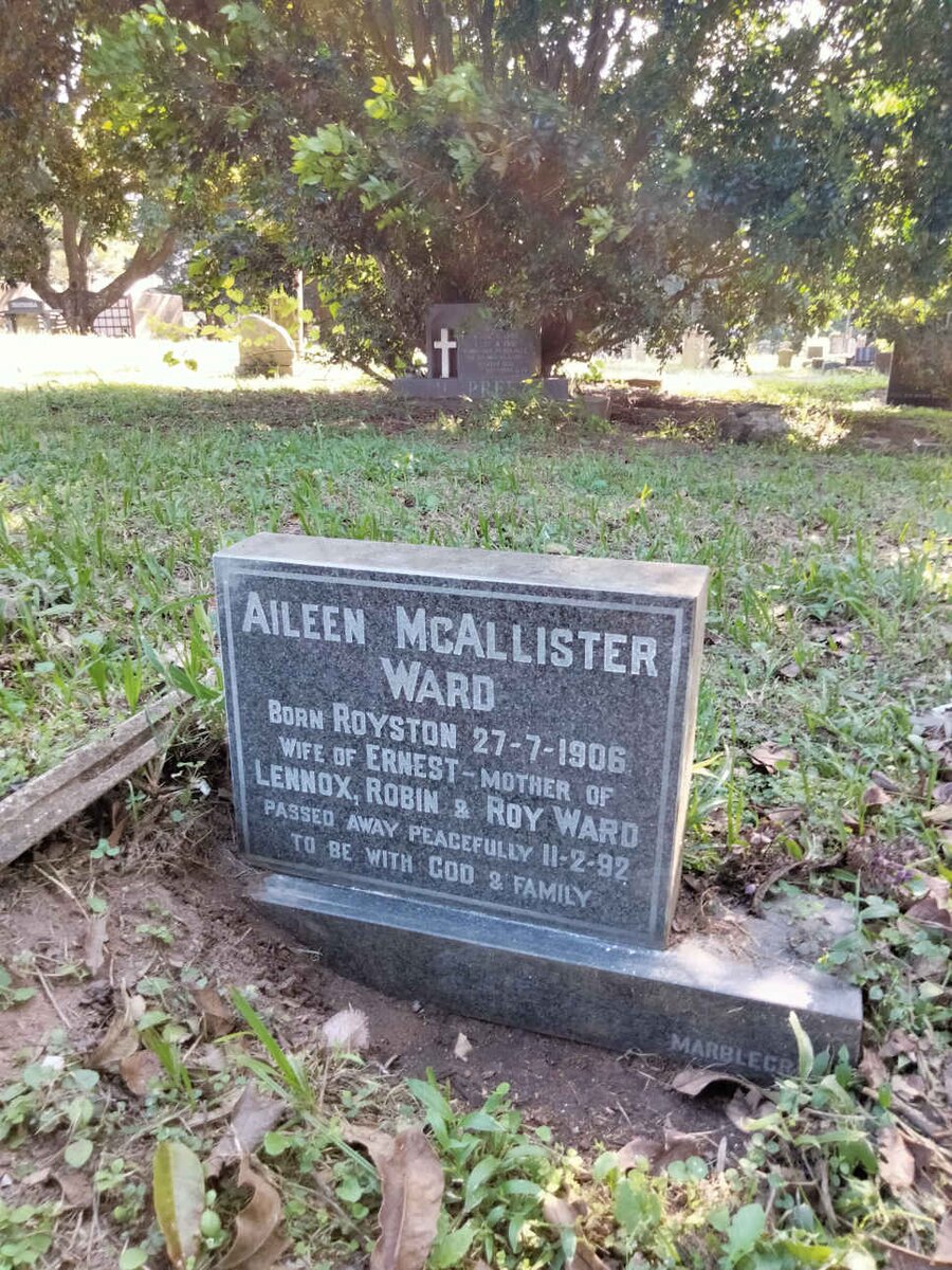 WARD Aileen McAllister nee ROYSTON 1906-1992