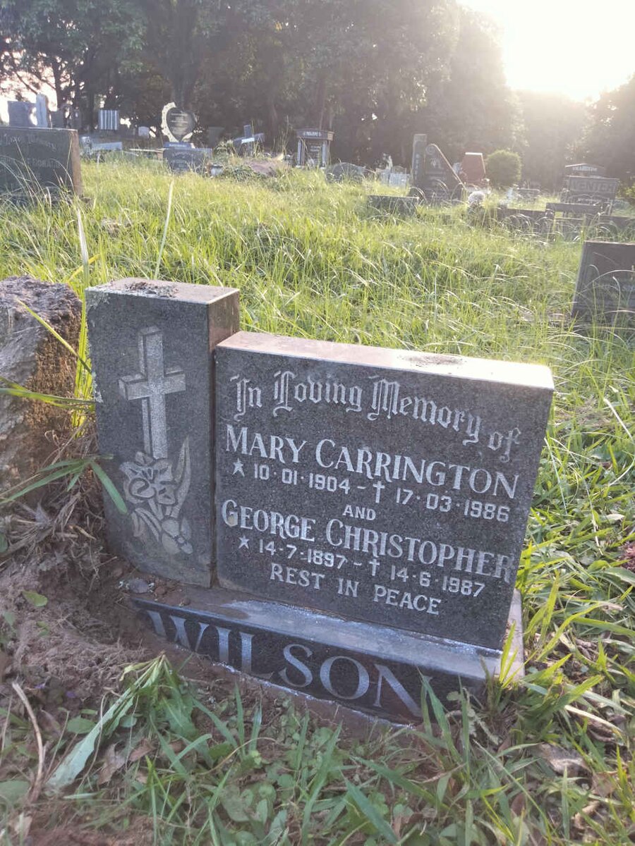 WILSON George Christopher 1897-1987 & Mary Carrington 1904-1986