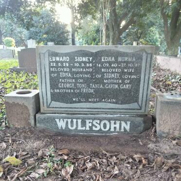WULFSOHN Edward Sidney 1922-1986 & Edna Norma 1940-1987