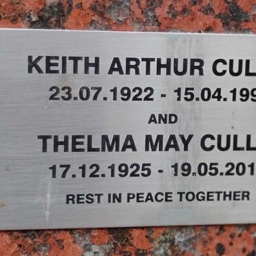 CULLIS Keith Arthur 1922-1998 & Thelma May 1925-2019
