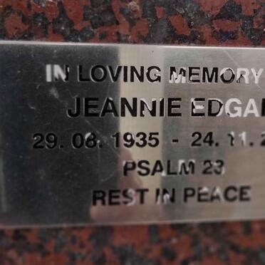 EDGAR Jeannie 1935-2002