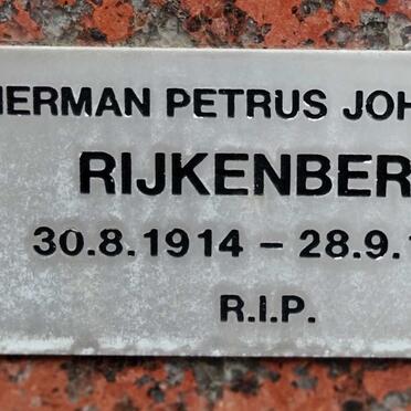 RIJKENBERG Herman Petrus Johannes 1914-1993