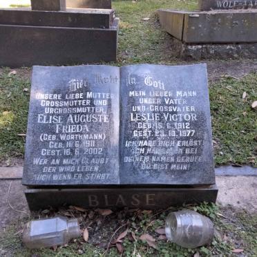 BLASE Leslie Victor 1912-1977 &amp; Elise Auguste Frieda WORTHMANN 1911-2002