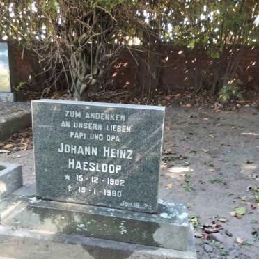 HAESLOOP Johann Heinz 1902-1980