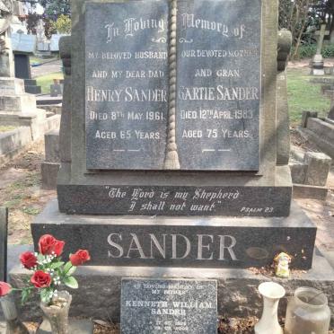 SANDER Henry -1961 &amp; Gartie -1983 :: SANDER Kenneth William 1929-2009