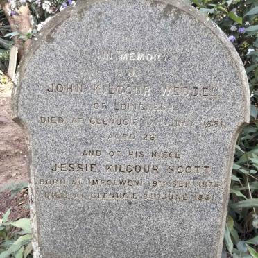 WEDDEL John Kilgour -1881 :: SCOTT Jessie Kilgour 1878-1881