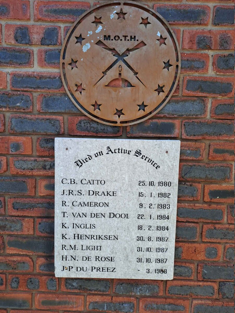 Memorial plaque - see name list of those who died on active service