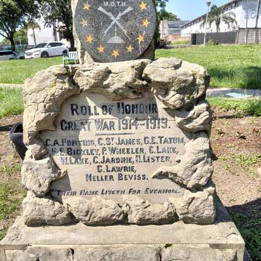 2. Roll of Honour - Great War 1914-1919